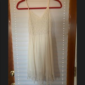 white crochet mini dress